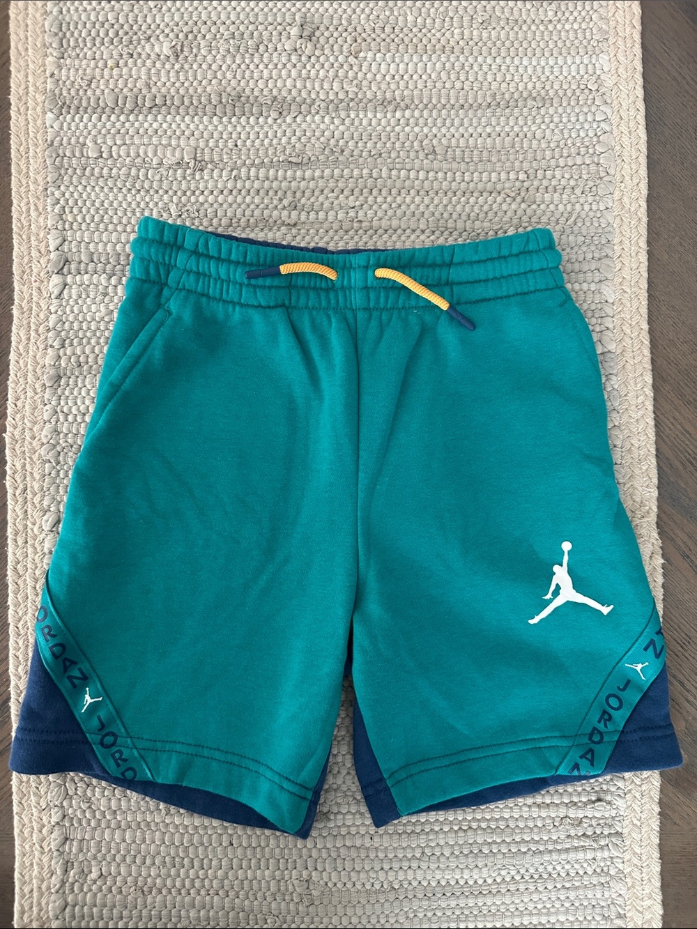 Jordan Teal Shorts with Navy & Yellow Accents